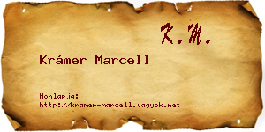 Krámer Marcell névjegykártya